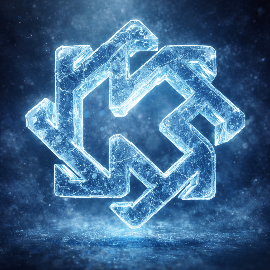 Create A High-Resolution 3D Render of the Uploaded Logo Transformed into Solid Frozen Ice